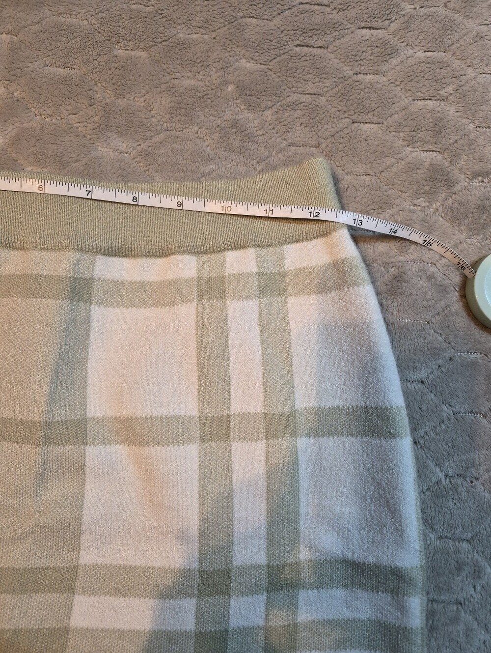 Lena Plaid Crop Top & Mini Skirt Matching Sweater Set, Medium, Like New - Picture 11 of 14